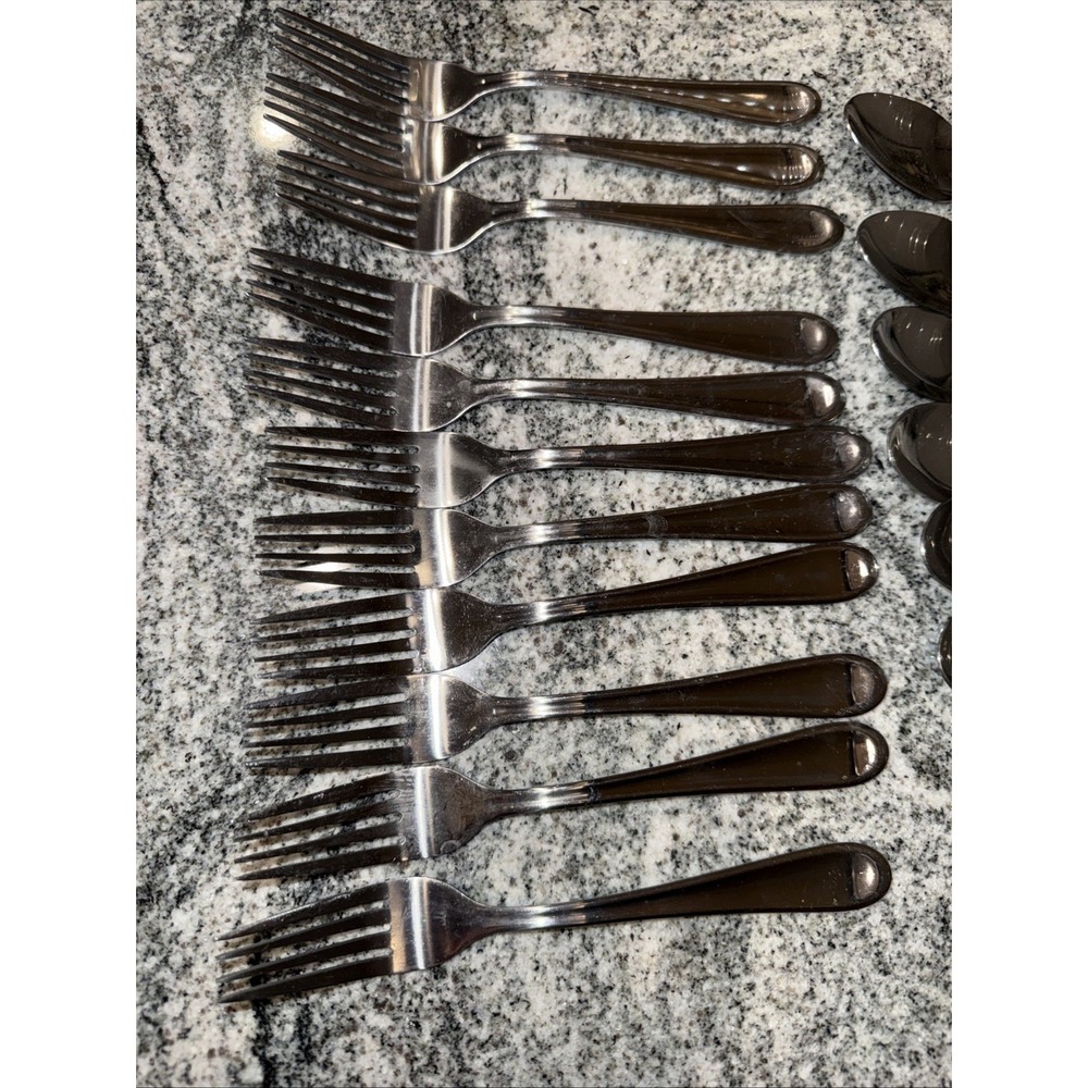 17PC Hampton Forge Stainless 025 Silverware Flatware - Picture 3 of 7